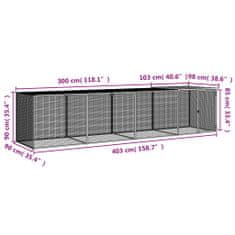 Petromila vidaXL Klietka pre kurčatá strecha bledosivá 403x98x90 cm poz. oceľ