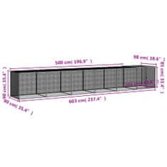 Petromila vidaXL Klietka pre kurčatá strecha antracitová 603x98x90 cm poz. oceľ