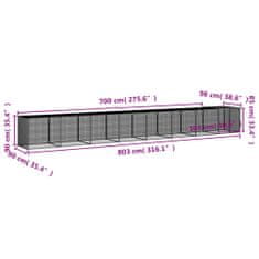 Petromila vidaXL Klietka pre kurčatá strecha antracitová 803x98x90 cm poz. oceľ