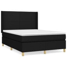 Petromila vidaXL Boxspring posteľ s matracom čierny 140x190 cm látka