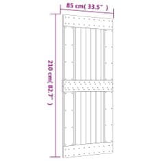 Vidaxl Posuvné dvere so sadou kovania 85x210 cm borovicový masív