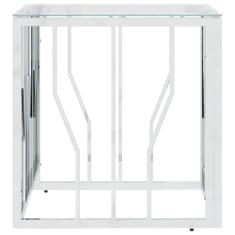 Petromila vidaXL Konferenčný stolík strieborný 50x50x50 cm nerezová oceľ a sklo