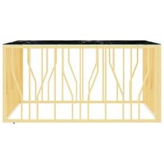 Petromila vidaXL Konferenčný stolík zlatý 100x100x50cm nehrdzavejúca oceľ a sklo