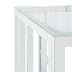 Petromila vidaXL Konferenčný stolík strieborný 50x50x50 cm nerezová oceľ a sklo