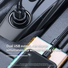BASEUS Car Charger Bluetooth Fm Transmitter T-typed S-16 with display 2xUSB MicroSD čierna (CCTM-E01)