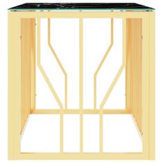 Petromila vidaXL Konferenčný stolík zlatý 110x45x45 cm nehrdzavejúca oceľ a sklo