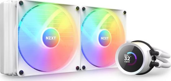 NZXT vodní chladič Kraken 280 RGB / 2x140mm fan / 4-pin PWM / LCD disp. / 6 let / bílý