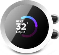 NZXT vodní chladič Kraken 280 RGB / 2x140mm fan / 4-pin PWM / LCD disp. / 6 let / bílý