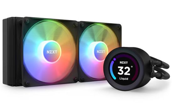 NZXT vodní chladič Kraken 240 ELITE RGB / 2x120mm RGB fan / 4-pin PWM / LCD disp. / 6 let