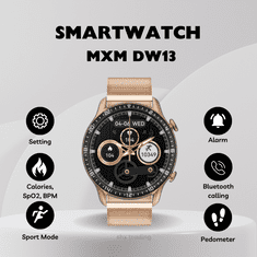 Secutek Inteligentné hodinky SWX-DW13 - Zlaté