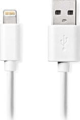 Nedis synchronizační a nabíjecí kabel/ Apple Lightning 8-pin zástrčka - USB A zástrčka/ bílý/ bulk/ 1m