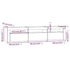 Vidaxl TV skrinka s LED svetlami lesklá biela 180x35x40 cm