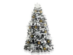 LAALU Ozdobený umelý vianočný stromček so 133 ks ozdôb POLÁRNA ZLATÁ 150 cm so stojanom a vianočnými ozdobami
