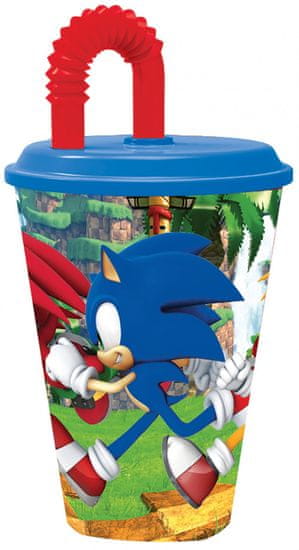 Stor Pohár na slamku Sonic the Hedgehog Speedy, plastový 430 ml