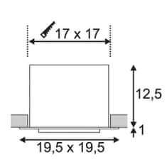 SLV VÝPREDAJ VZORKY BIG WHITE SADA KADUX 1, vstavané svietidlo, jedna žiarovka, LED, 3000K, xl, hranaté, čierne matné, 30 °, 29 W