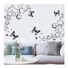 PIPPER. Samolepka na stenu "Ornament s motýľmi" 120x90 cm