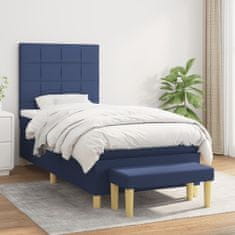 Petromila vidaXL Boxspring posteľ s matracom modrá 100x200 cm látka