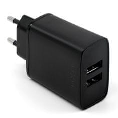 FIXED Nabíječka do sítě 2xUSB, 15W Smart Rapid Charge - černá