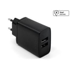 FIXED Nabíječka do sítě 2xUSB, 15W Smart Rapid Charge - černá