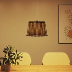 Vidaxl Tienidlo na stropnú lampu, hnedé Ø40x26 cm, prútie