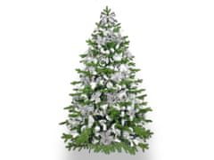 LAALU Zdobený umelý vianočný stromček so 132 ozdobami KING WINTER 240 cm stromček so stojanom a vianočnými ozdobami