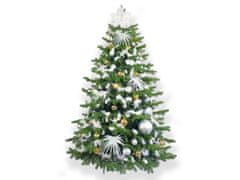 LAALU Zdobený umelý vianočný stromček so 163 ozdobami POLAR GOLD II 240 cm stromček so stojanom a vianočnými ozdobami