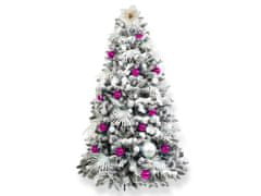 LAALU Ozdobený umelý vianočný stromček so 133 ks ozdôb POLÁRNA RUŽOVÁ 180 cm so stojanom a vianočnými ozdobami