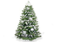 LAALU Ozdobený umelý vianočný stromček so 109 ks ozdôb POLÁRNA BIELA II 210 cm so stojanom a vianočnými ozdobami