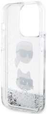 Karl Lagerfeld Kryt KLHCP14LLDHKCNS iPhone 14 Pro 6.1" silver hardcase Liquid Glitter Karl & Choupette Heads (KLHCP14LLDHKCNS)