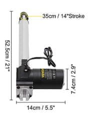 MXM Lineárny elektrický pohonný aktuátor DC 12V 6000N, 400mm