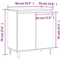 Petromila vidaXL Komoda vysoký lesk biela 60x35x70 cm spracované drevo