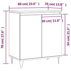 Petromila vidaXL Komoda biela 60x35x70 cm spracované drevo