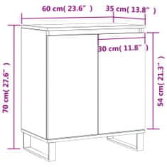 Petromila vidaXL Komoda vysoký lesk biela 60x35x70 cm spracované drevo