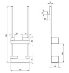 Deante Mokko čierna - polica závesná na stenu sprchovacieho kúta (ADM_N54K)