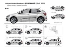 Rider Ochranné lišty bočných dverí, VW Polo VI, 2022- , Facelift