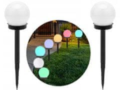 Verk  12284 Záhradná solárna lampa guľa RGB, 10 cm, IP65, 4 ks