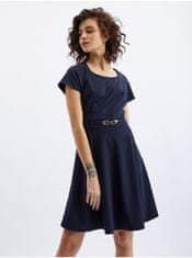 Orsay Tmavomodré dámske šaty s opaskom 36