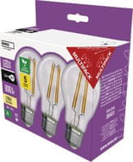 EMOS LED žárovka Filament A60 A CLASS/ E27 / 3,8 W (60 W) / 806 lm / teplá bílá