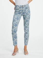 Orsay Modré dámske vzorované slim fit džínsy 34