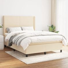 shumee Boxspring posteľ s matracom krémový 140x190 cm látka