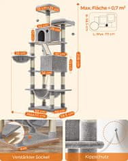 Artenat Mačací strom Frieda, 206 cm, šedá