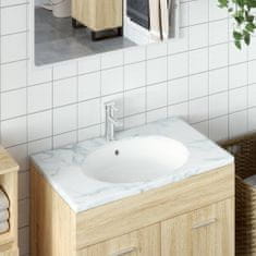 Petromila vidaXL Kúpeľňové umývadlo biele 56x41x20 cm oválne keramické
