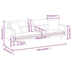 Vidaxl Rozkladacia pohovka s vankúšmi čierna látka