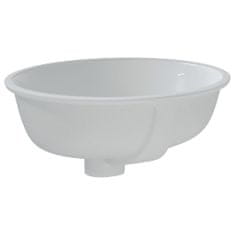 Petromila vidaXL Kúpeľňové umývadlo biele 37x31x17,5 cm oválne keramické