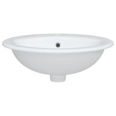 Petromila vidaXL Kúpeľňové umývadlo biele 52x46x20 cm oválne keramické