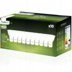 LUMILED 10x LED žiarovka GU10 6W = 50W 580lm 4000K Neutrálna biela 36° 