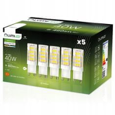 LUMILED 5x LED žiarovka G9 CAPSULE 5W = 40W 460lm 4000K Neutrálna biela 360°