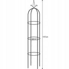 Northix Podporný obelisk pre rastliny - 197 cm vysoká mreža 