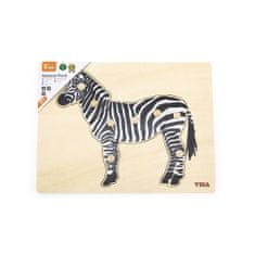 Viga Dětské dřevěné puzzle vkládačka Montessori Viga Zebra