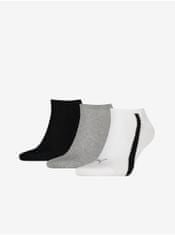 Puma Súprava troch párov ponožiek v čiernej, bielej a svetlo šedej farbe Puma Lifestyle 39-42